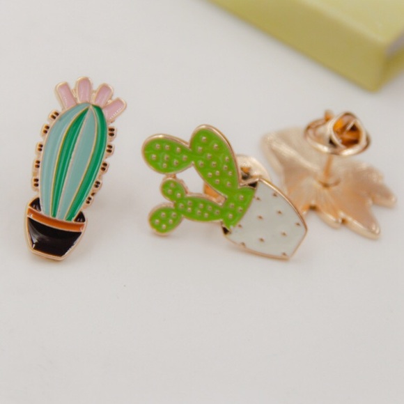 Funky Enamel Cactus 3 Pin Set - Picture 3 of 3